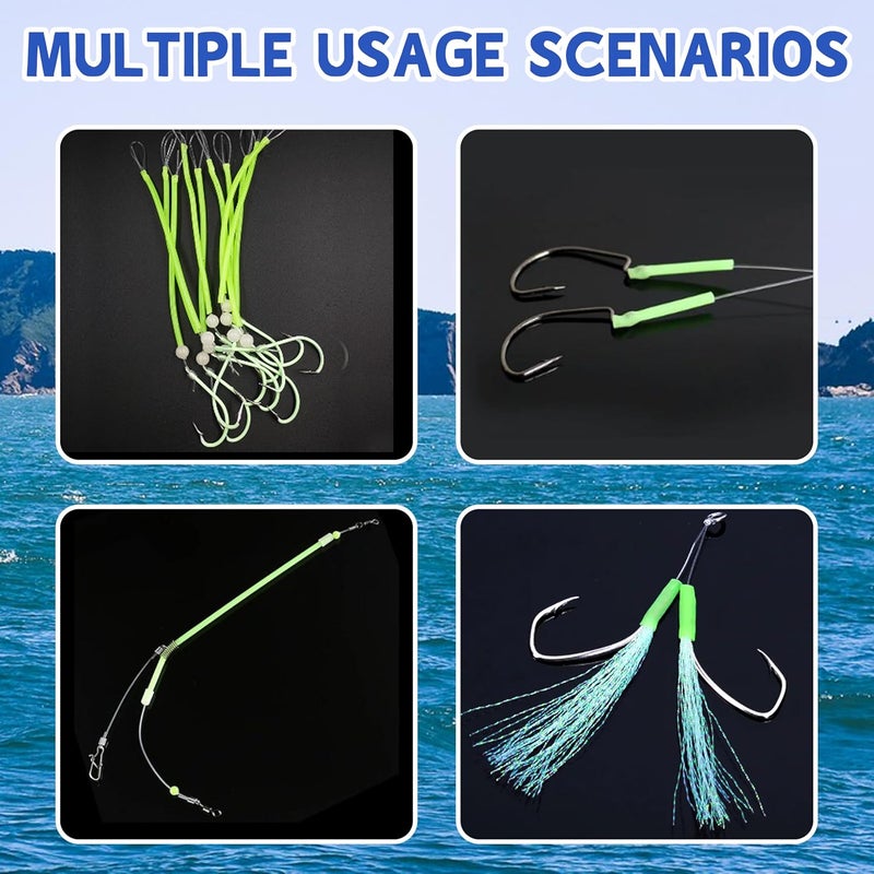 Shaddock Fishing 16.4ft Fishing Glow Tube, Green Luminous Deep Sea Soft Plastic Tube Gear for Night Fishing Deep Drop Rig - Image 5